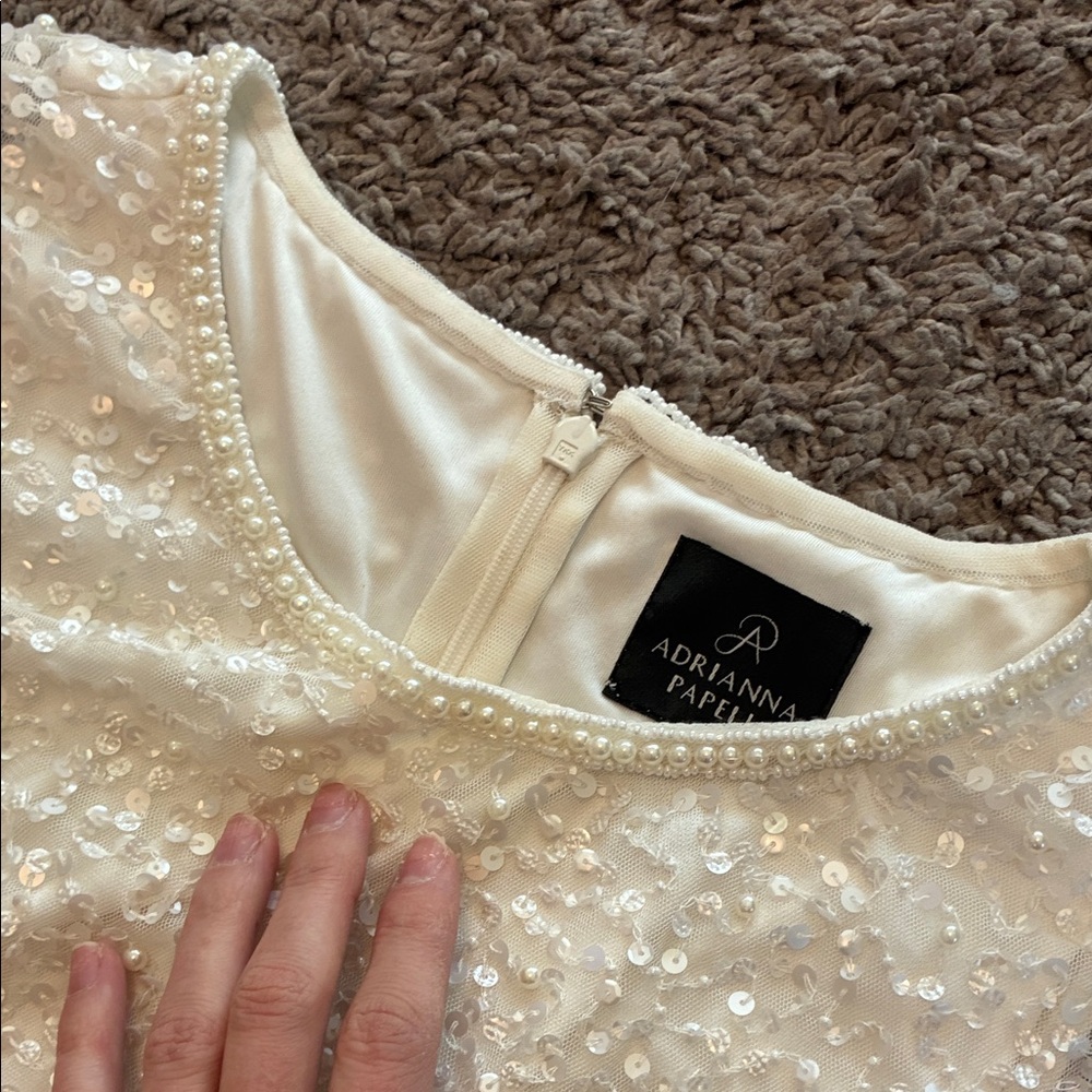 Adrianna Papell Cream Mini Dress - Picture 3 of 5